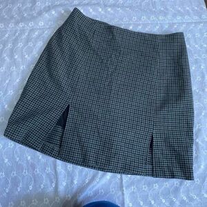 Sunday Best Black and Gray Houndstooth Mini Skirt